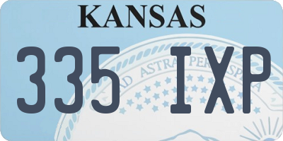 KS license plate 335IXP