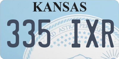 KS license plate 335IXR