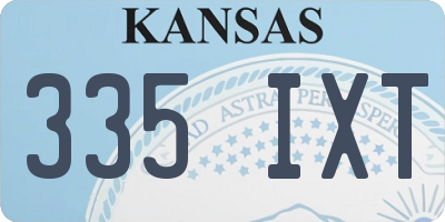 KS license plate 335IXT