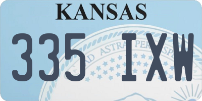 KS license plate 335IXW