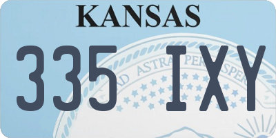 KS license plate 335IXY