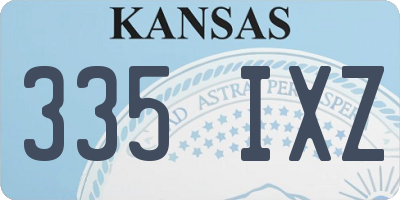 KS license plate 335IXZ