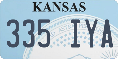 KS license plate 335IYA