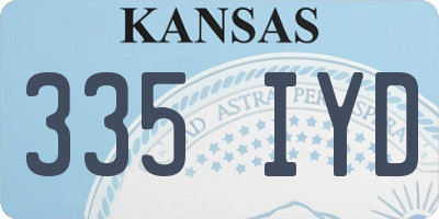 KS license plate 335IYD