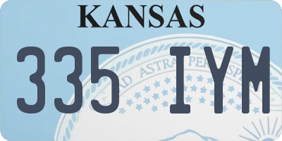 KS license plate 335IYM