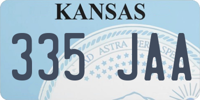 KS license plate 335JAA