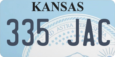 KS license plate 335JAC
