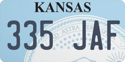 KS license plate 335JAF