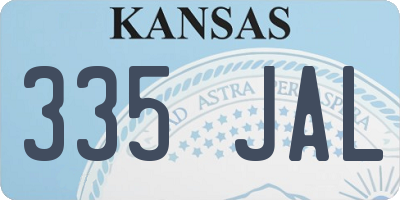 KS license plate 335JAL