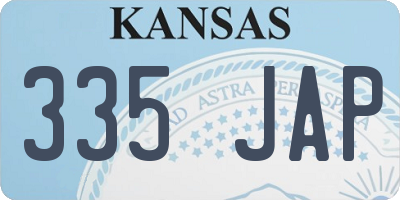 KS license plate 335JAP