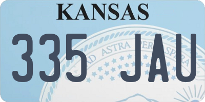 KS license plate 335JAU
