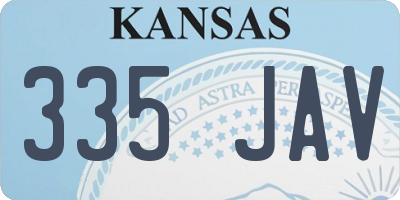 KS license plate 335JAV