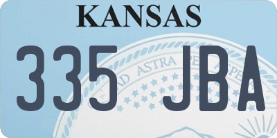 KS license plate 335JBA