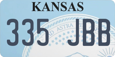 KS license plate 335JBB