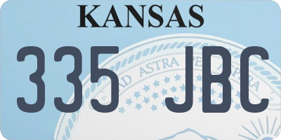 KS license plate 335JBC