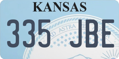 KS license plate 335JBE