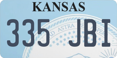 KS license plate 335JBI