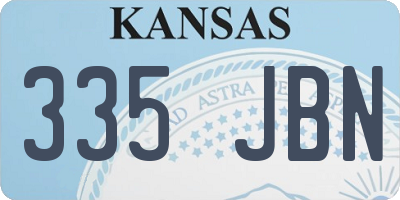 KS license plate 335JBN