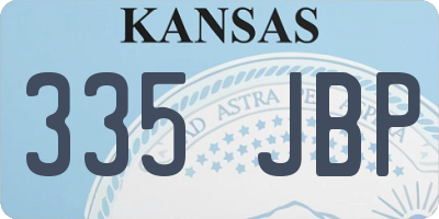 KS license plate 335JBP