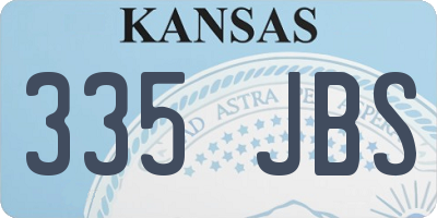 KS license plate 335JBS