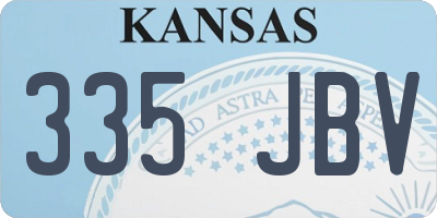 KS license plate 335JBV