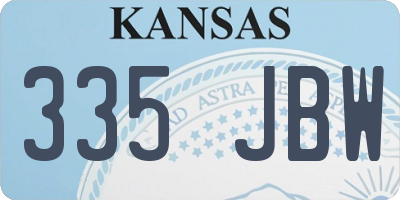 KS license plate 335JBW