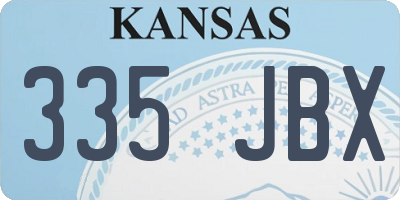 KS license plate 335JBX