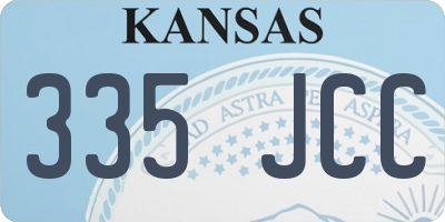 KS license plate 335JCC
