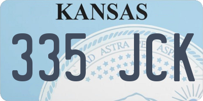 KS license plate 335JCK