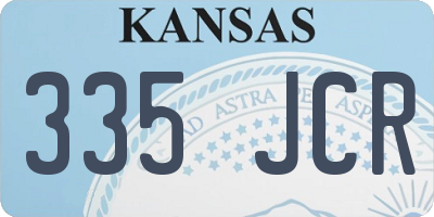 KS license plate 335JCR