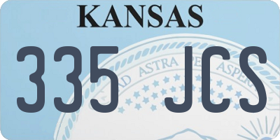 KS license plate 335JCS