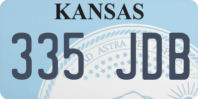 KS license plate 335JDB