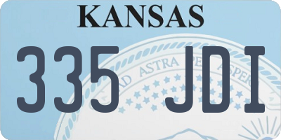 KS license plate 335JDI