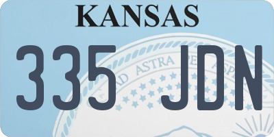 KS license plate 335JDN