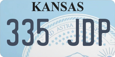 KS license plate 335JDP