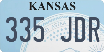 KS license plate 335JDR