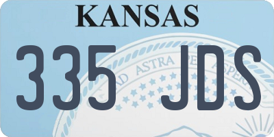 KS license plate 335JDS