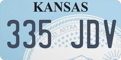 KS license plate 335JDV