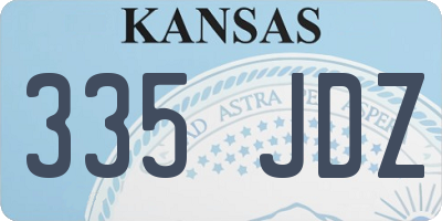KS license plate 335JDZ