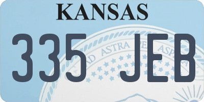 KS license plate 335JEB