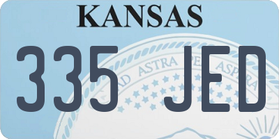 KS license plate 335JED