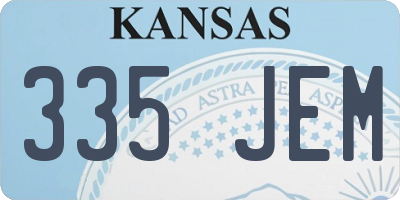 KS license plate 335JEM