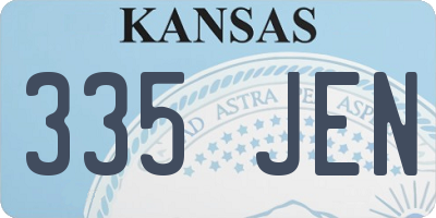KS license plate 335JEN