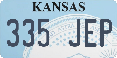 KS license plate 335JEP