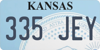 KS license plate 335JEY