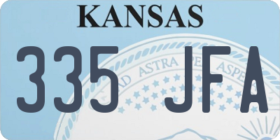 KS license plate 335JFA