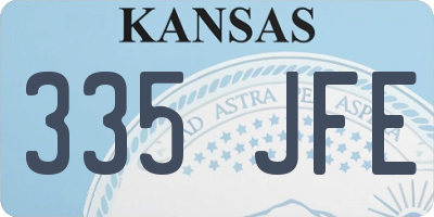 KS license plate 335JFE