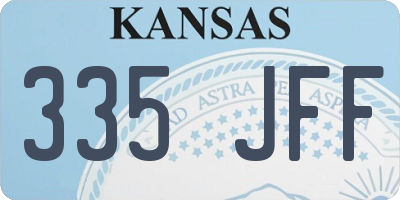 KS license plate 335JFF