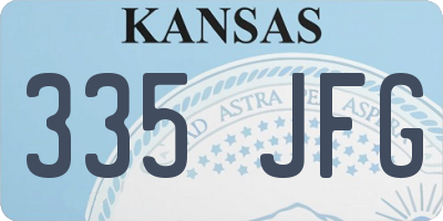 KS license plate 335JFG