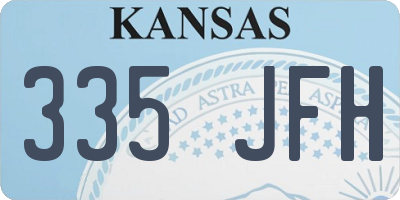 KS license plate 335JFH